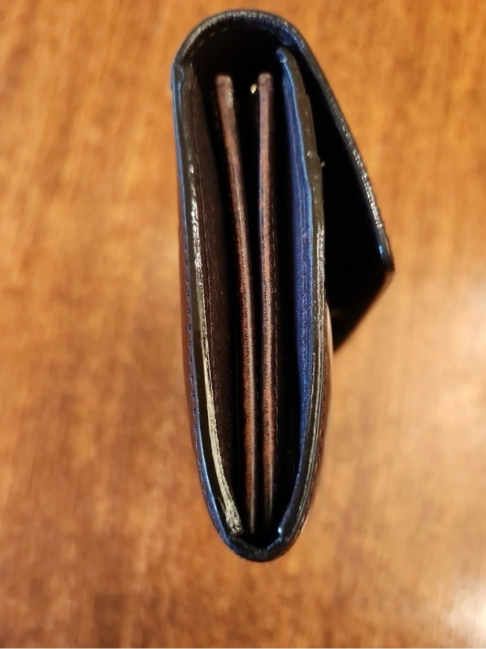 Louis Vuitton Embossed Patent Leather Long Wallet in Dark Brown